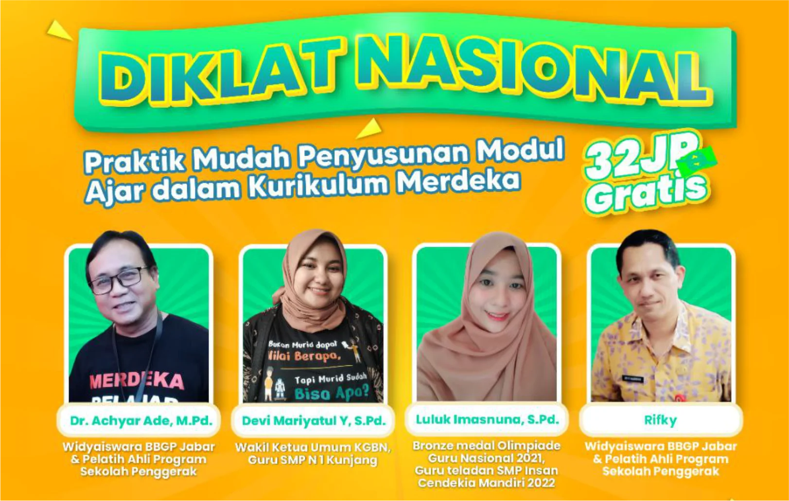 Diklat Nasional 32 JP : Praktik Mudah Penyusunan Modul Ajar dalam Kurikulum Merdeka