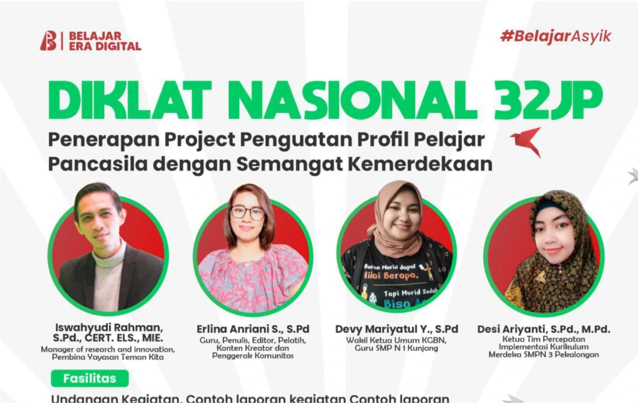 Diklat Nasional 32 JP : Penerapan Project Penguatan Profil Pelajar Pancasila dengan Semangat Kemerdekaan