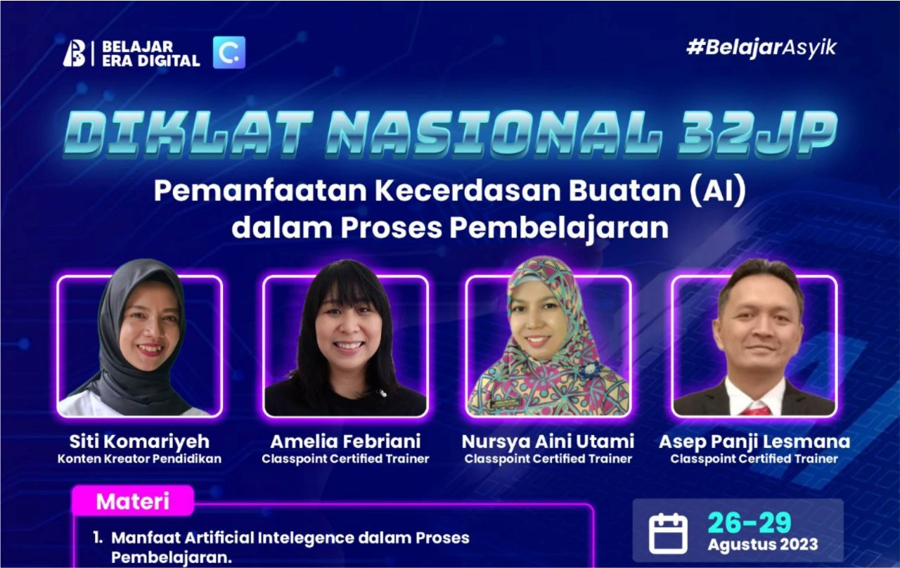 Diklat Nasional 32 JP : Pemanfaatan Kecerdasan Buatan (AI) dalam Proses Pembelajaran