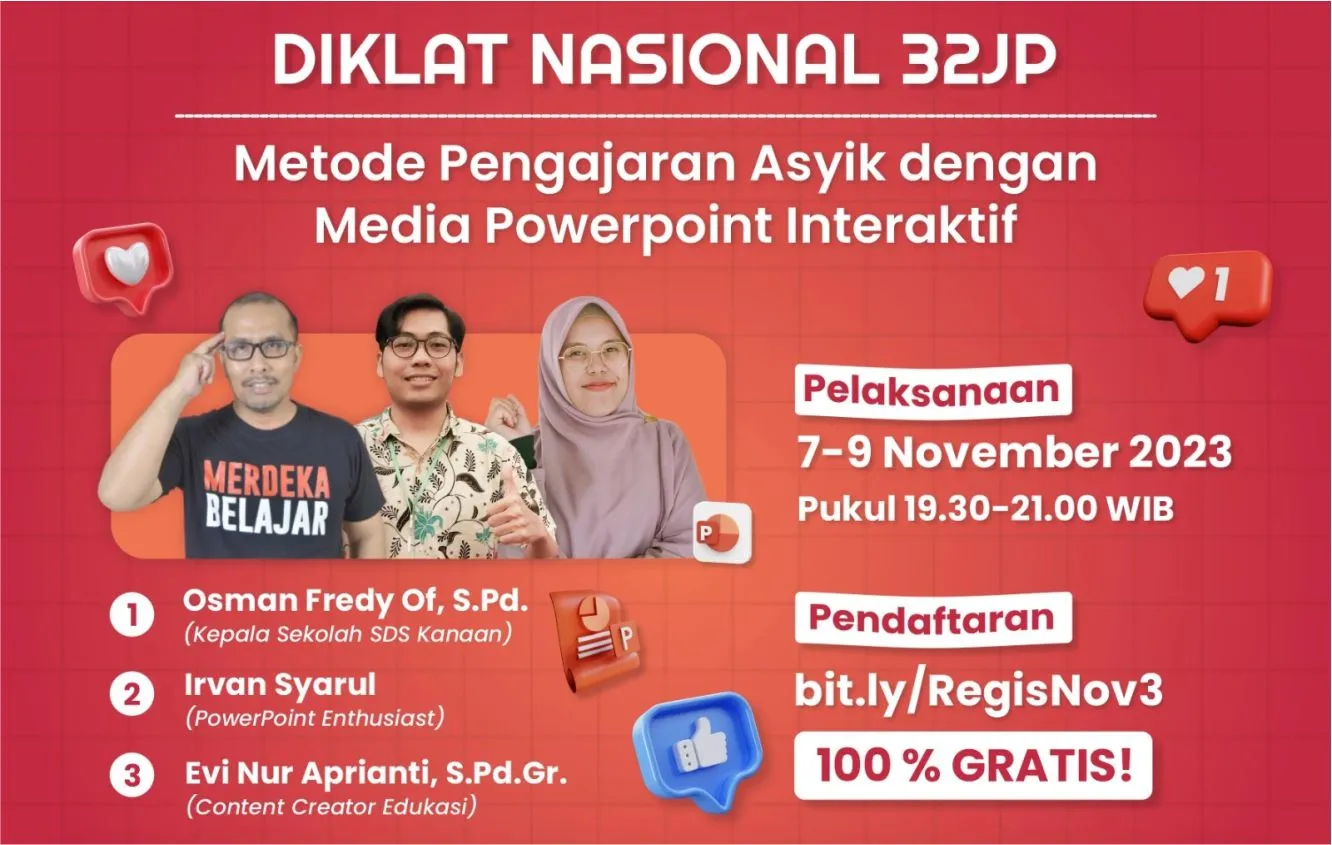 Diklat Nasional 32JP : Metode Pengajaran Asyik dengan Media Powerpoint Interaktif