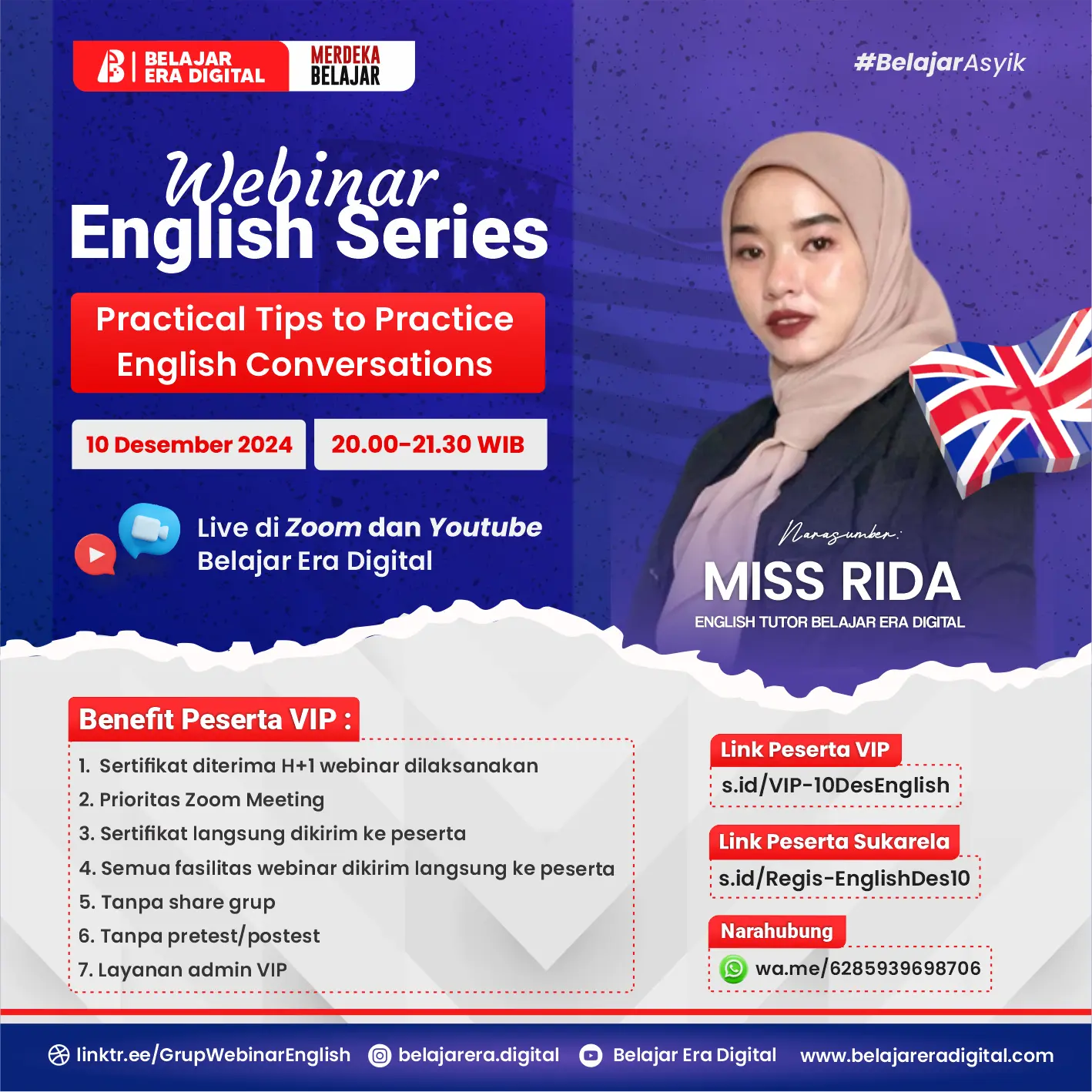 Webinar English Series : Speak Up! Daily Practices to Improve Your English Communication (10 Desember 2024)