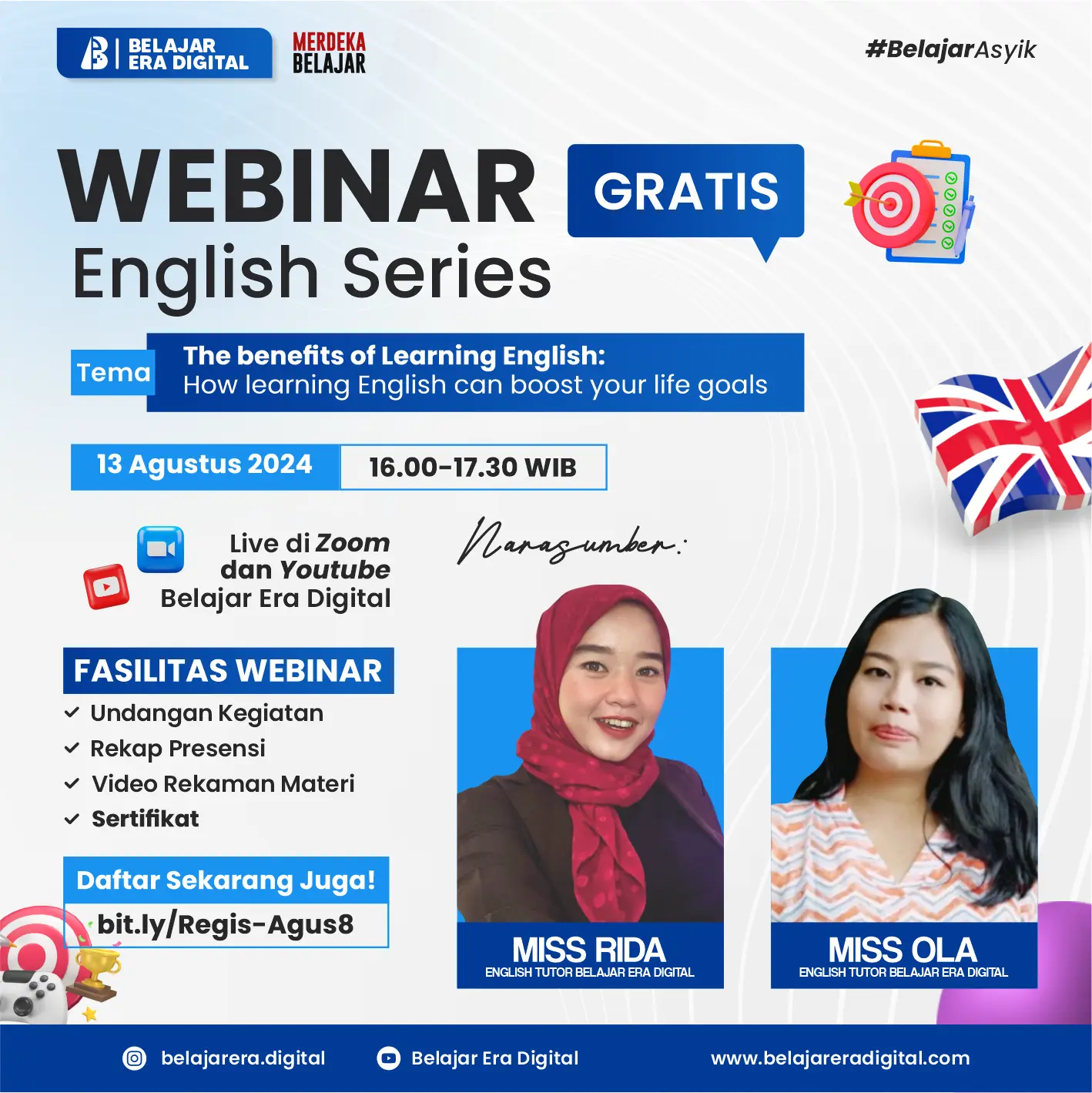 Webinar English Series: The benefits of Learning English: How learning English can boost your life goals (13 Agus 2024)