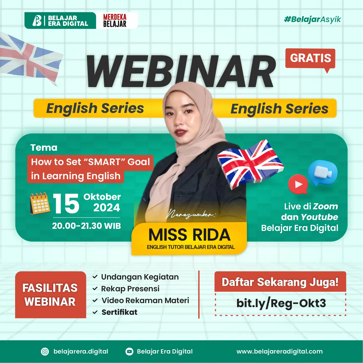 Webinar english Series : How to set "SMART" goal in learning English (15 Oktober 2024)