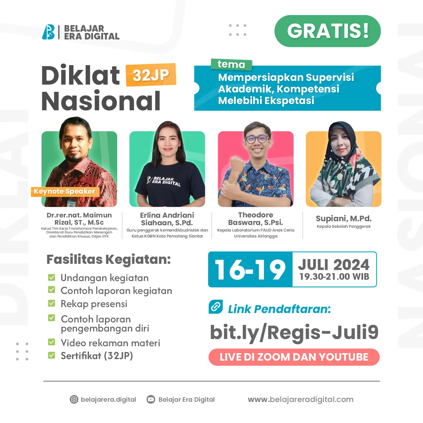 Diklat Nasional 32JP: Mempersiapkan Supervisi Akademik, Kompetensi Melebihi Ekspektasi (16-19 Juli 2024)