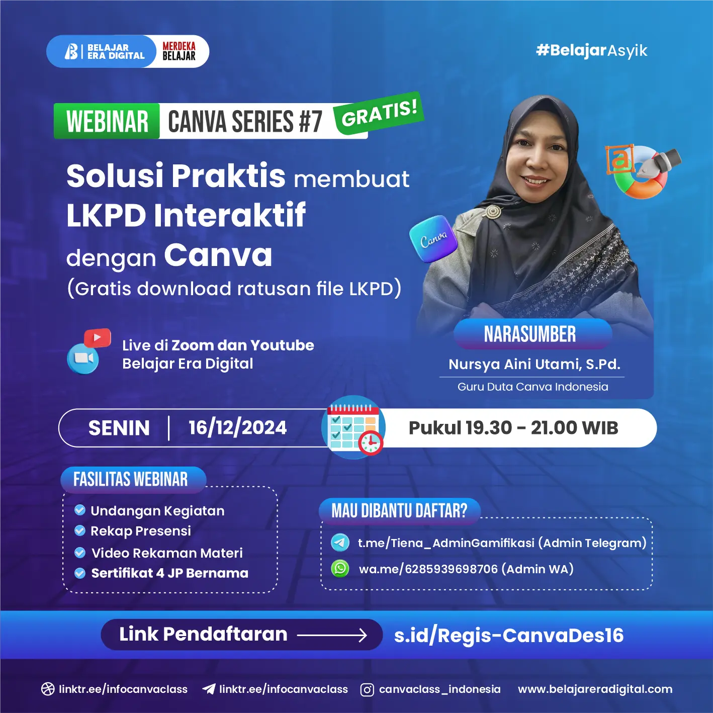 Webinar Canva Series 4JP "4 Poin PMM" : Solusi Praktis membuat LKPD Interaktif dengan Canva (Gratis download ratusan file LKPD) (16 Desember 2024)