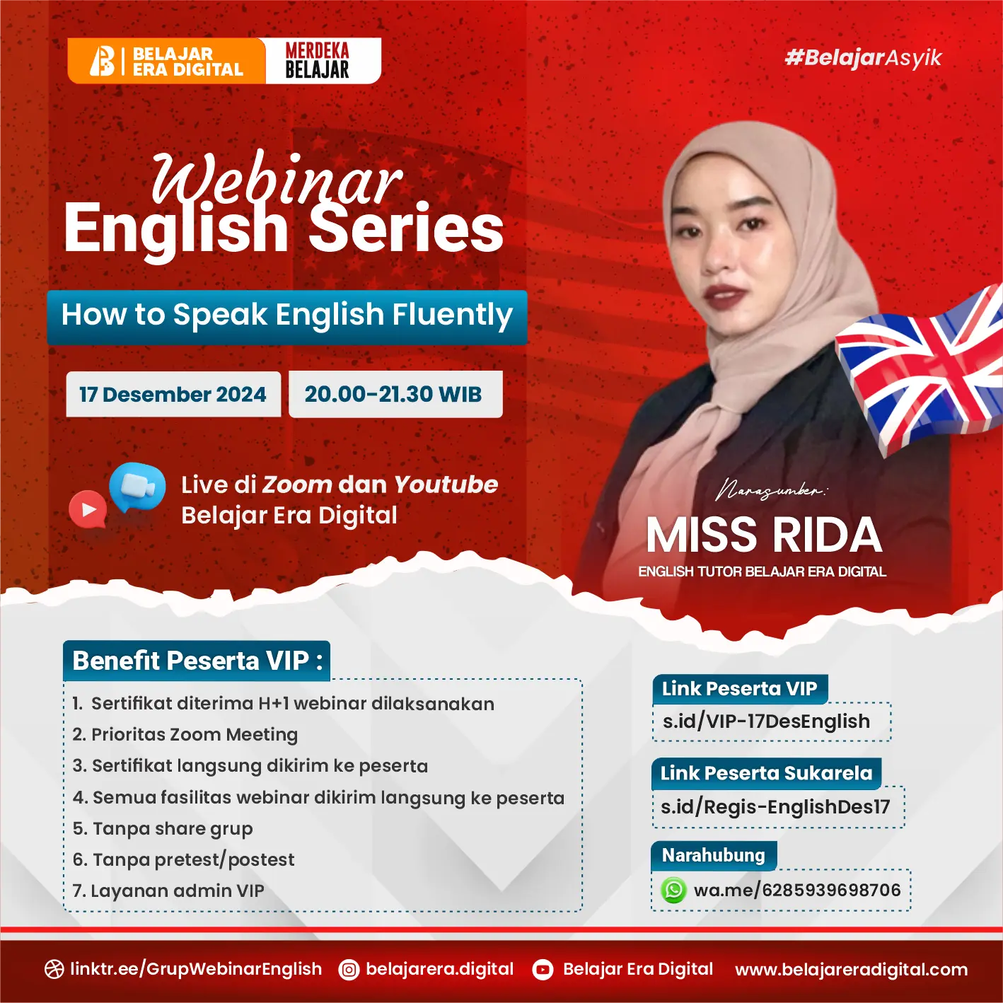 Webinar English Series : How to Speak English Fluently (17 Desember 2024)