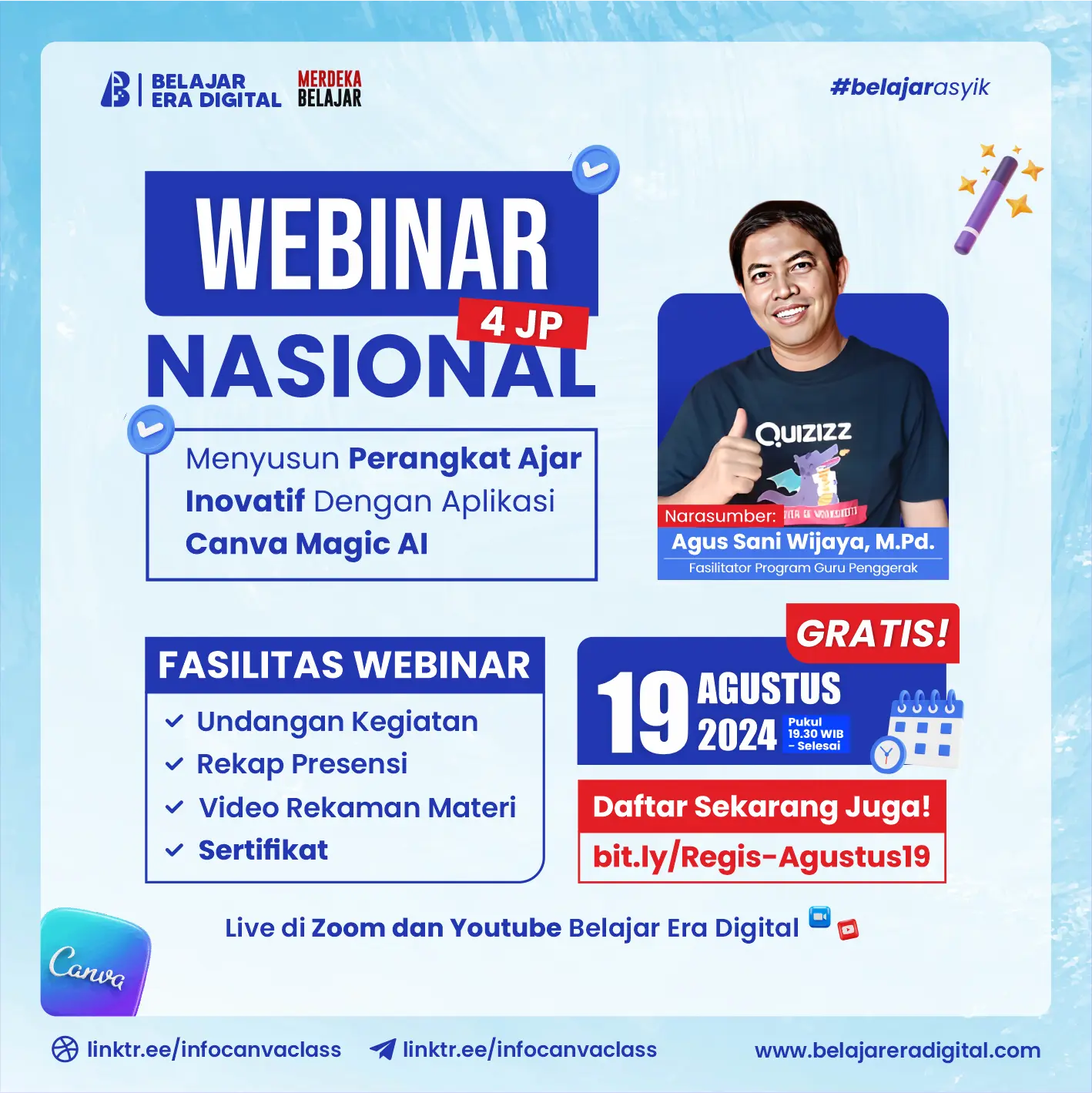 Webinar 4JP : Menyusun Perangkat Ajar Inovatif Dengan Canva Magic AI (19 Agustus 2024)