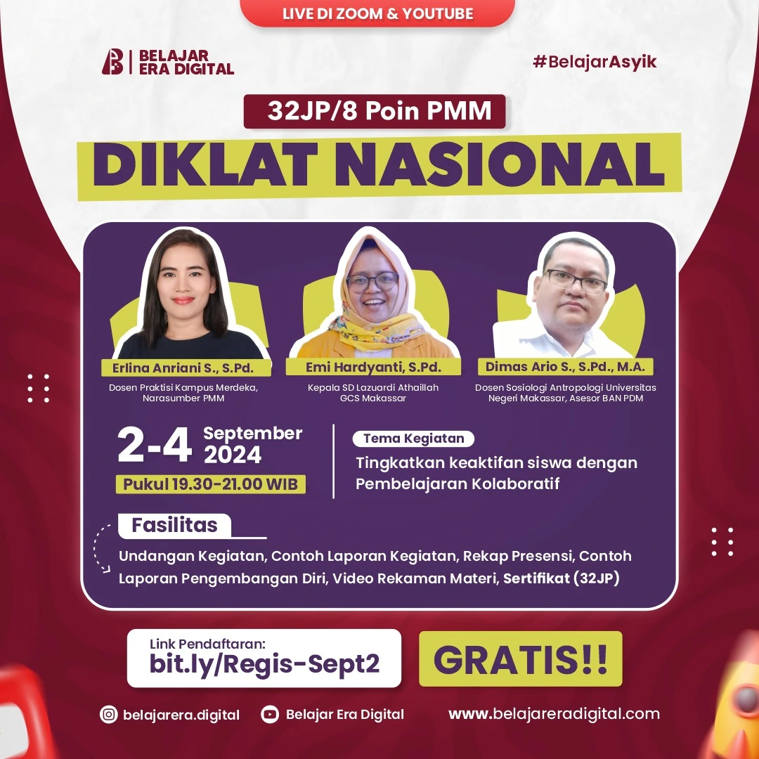 DikNas 32jp: Tingkatkan Keaktifan Siswa dengan Pembelajaran Kolaboratif (2-4 September 2024)