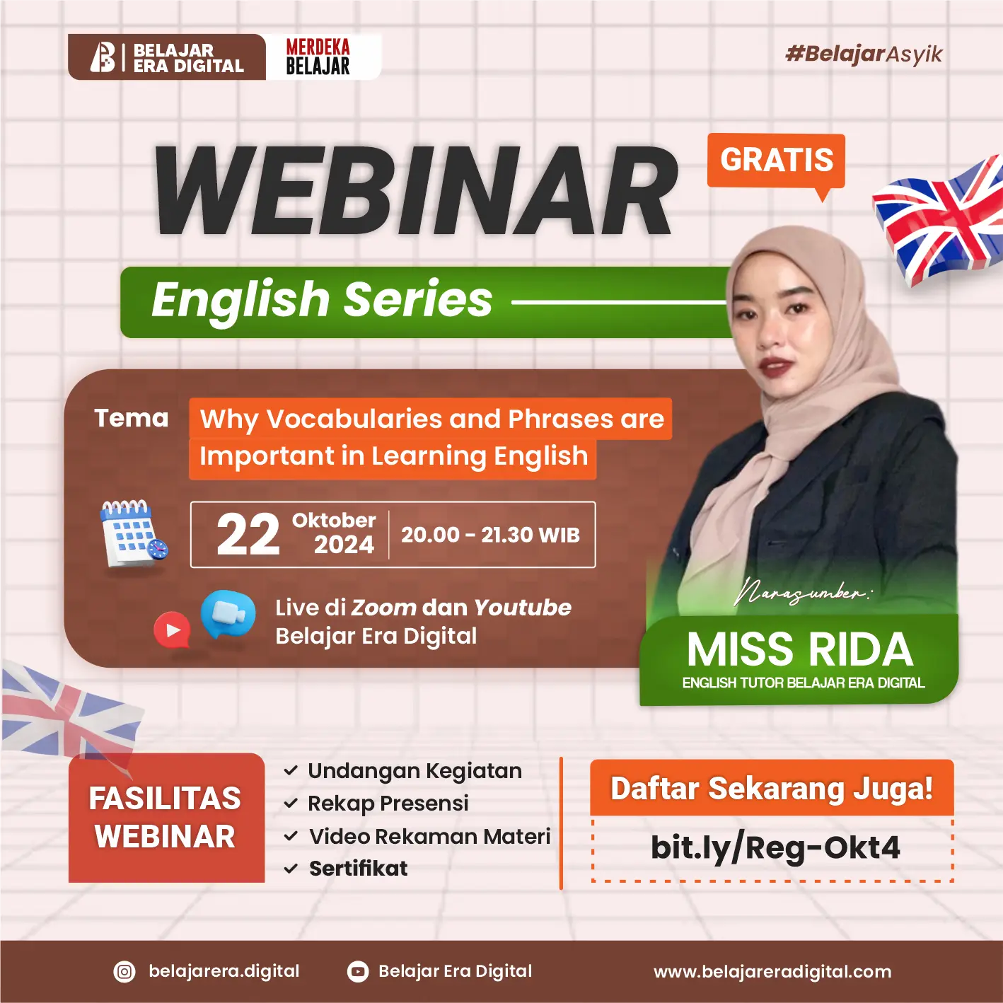 Webinar english Series : Why vocabularies and phrase are important in learning english? (22 Oktober 2024)