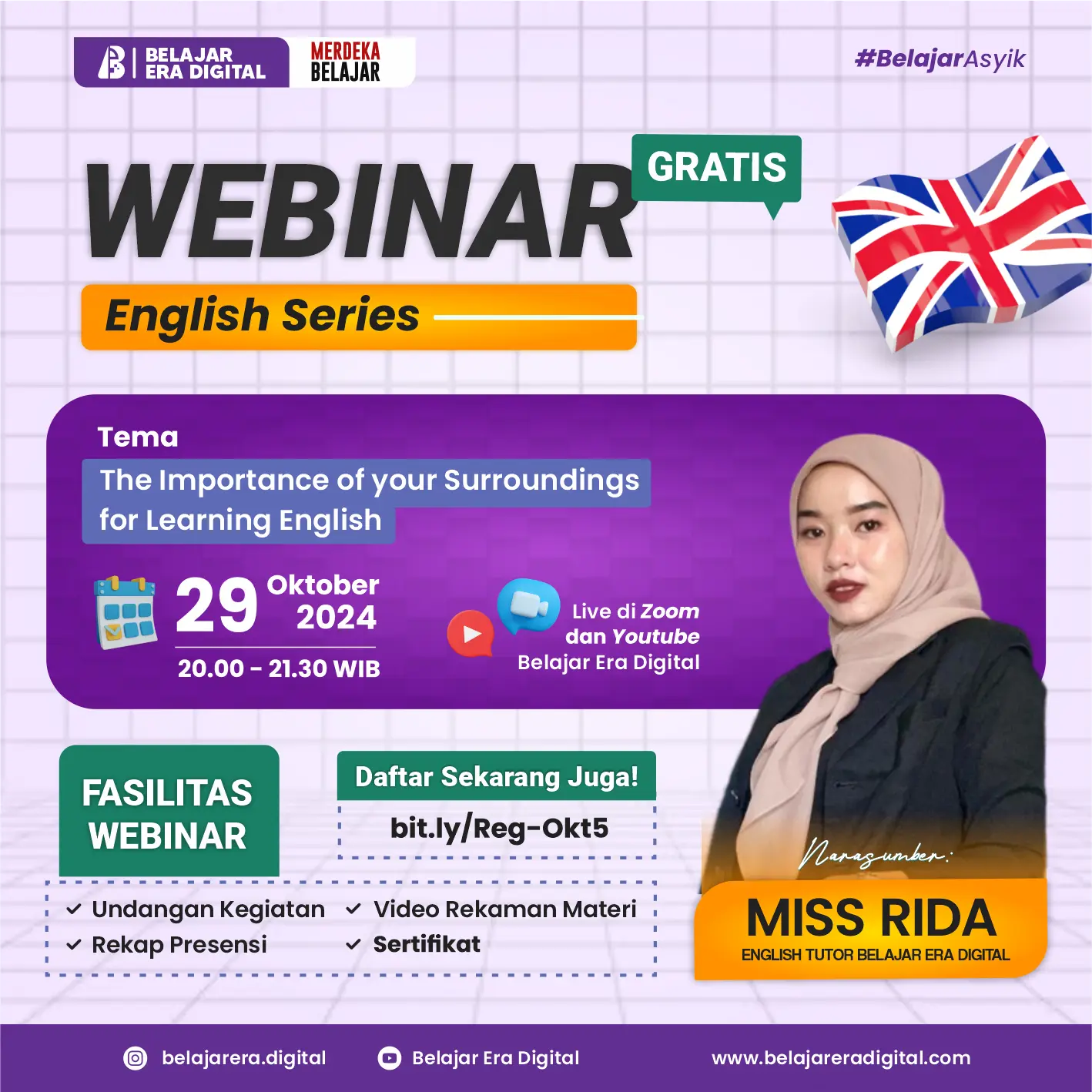 Webinar english Series : The importance of your surroundings for learning english (29 Oktober 2024)