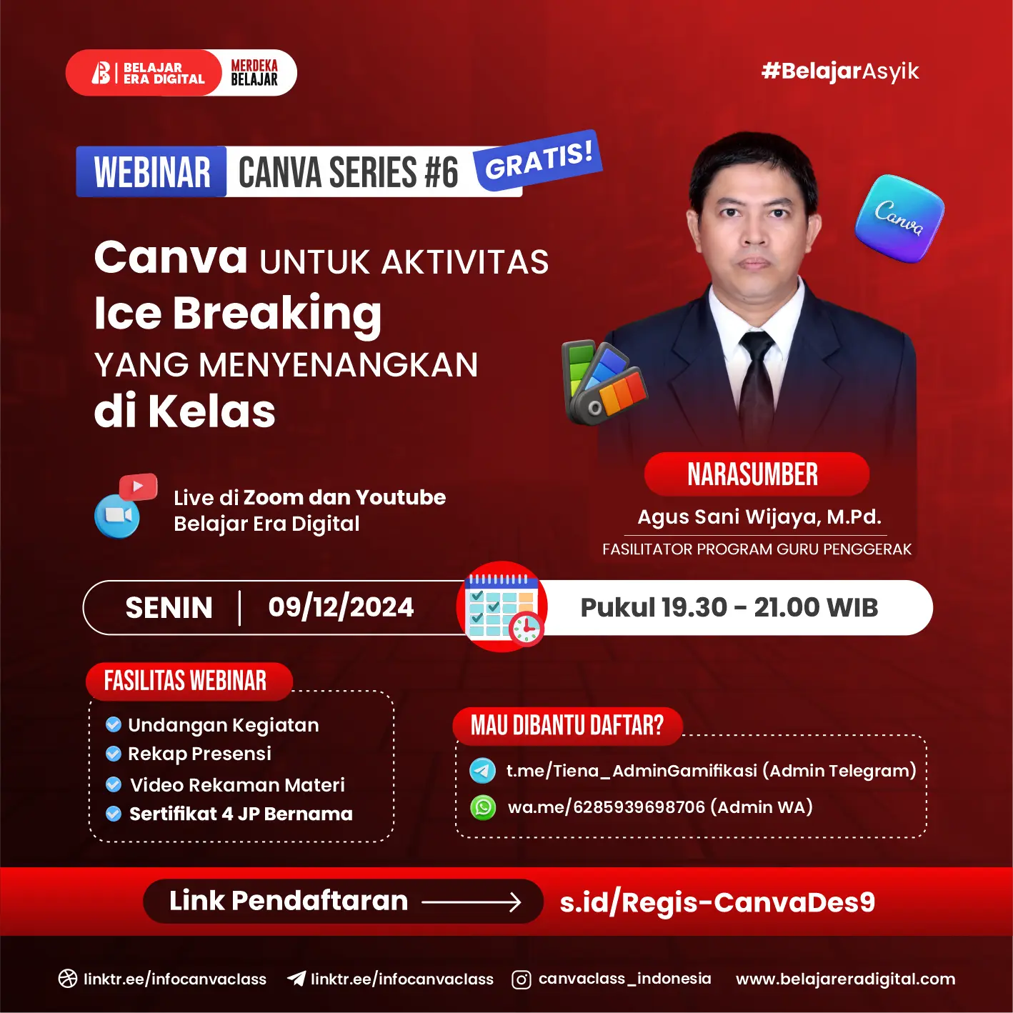 Webinar Canva Series 4 JP "4 Poin PMM" : Canva untuk Aktivitas Ice Breaking yang Menyenangkan di Kelas (9 Desember 2024)